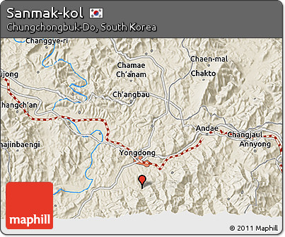 Shaded Relief 3D Map of Sanmak-kol