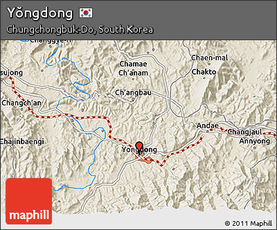 Shaded Relief 3D Map of Yŏngdong