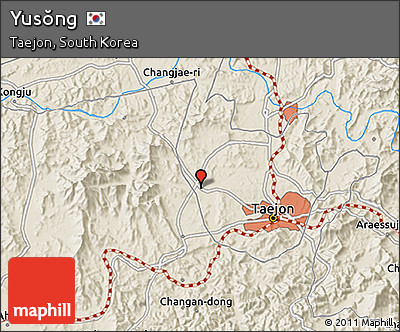 Shaded Relief 3D Map of Yusŏng