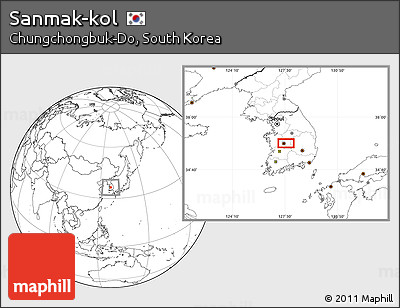 Blank Location Map of Sanmak-kol