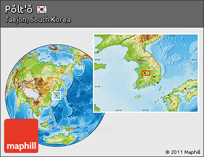 Physical Location Map of Pŏlt'ŏ