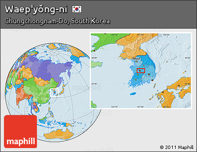Political Location Map of Waep'yŏng-ni