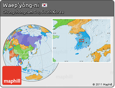 Political Location Map of Waep'yŏng-ni