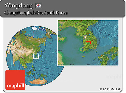 Satellite Location Map of Yŏngdong