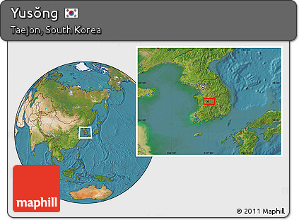 Satellite Location Map of Yusŏng