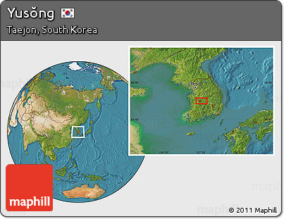 Satellite Location Map of Yusŏng
