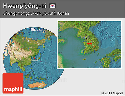 Satellite Location Map of Hwanp'yŏng-ni