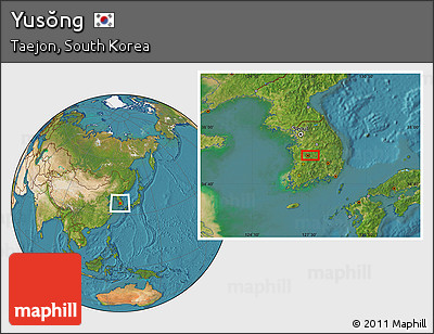 Satellite Location Map of Yusŏng
