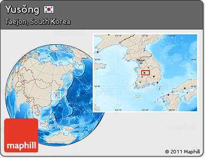 Shaded Relief Location Map of Yusŏng