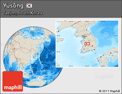Shaded Relief Location Map of Yusŏng