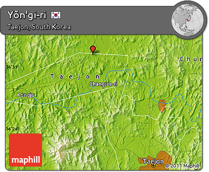 Physical Map of Yŏn'gi-ri