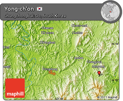 Physical Map of Yong-ch'on