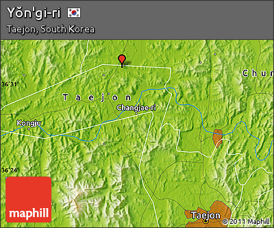 Physical Map of Yŏn'gi-ri