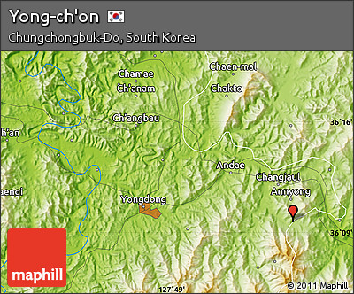 Physical Map of Yong-ch'on