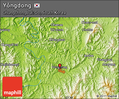 Physical Map of Yŏngdong