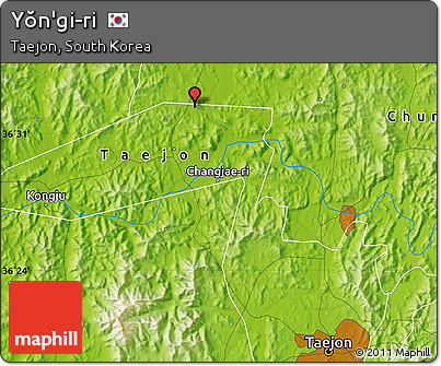 Physical Map of Yŏn'gi-ri