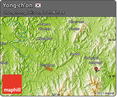 Physical Map of Yong-ch'on