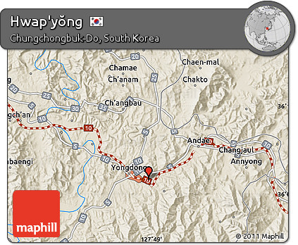 Shaded Relief Map of Hwap'yŏng