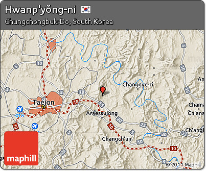 Shaded Relief Map of Hwanp'yŏng-ni