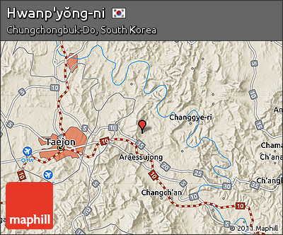 Shaded Relief Map of Hwanp'yŏng-ni