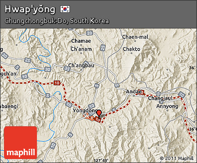 Shaded Relief Map of Hwap'yŏng