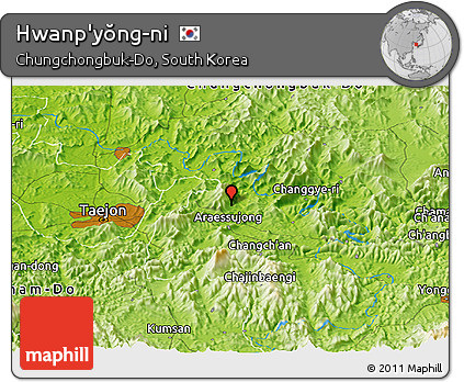 Physical Panoramic Map of Hwanp'yŏng-ni