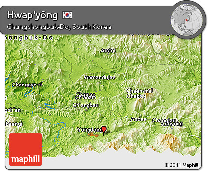 Physical Panoramic Map of Hwap'yŏng