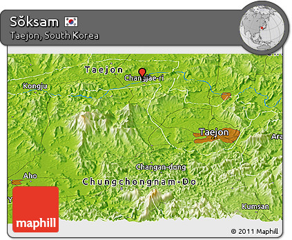 Physical Panoramic Map of Sŏksam