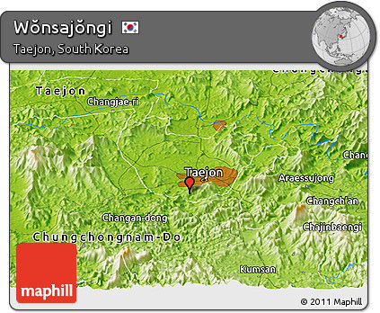 Physical Panoramic Map of Wŏnsajŏngi
