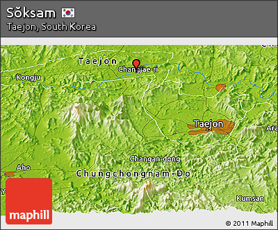 Physical Panoramic Map of Sŏksam