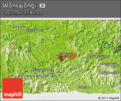 Physical Panoramic Map of Wŏnsajŏngi