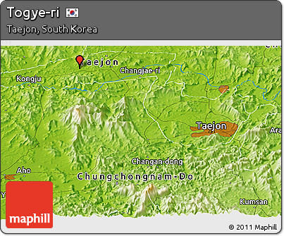 Physical Panoramic Map of Togye-ri