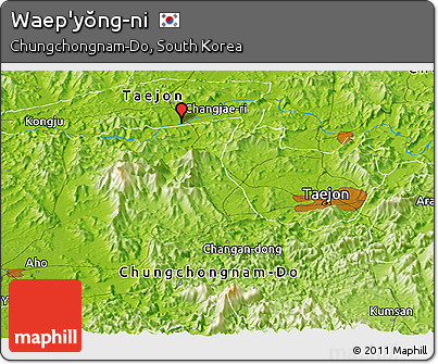Physical Panoramic Map of Waep'yŏng-ni
