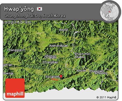 Satellite Panoramic Map of Hwap'yŏng