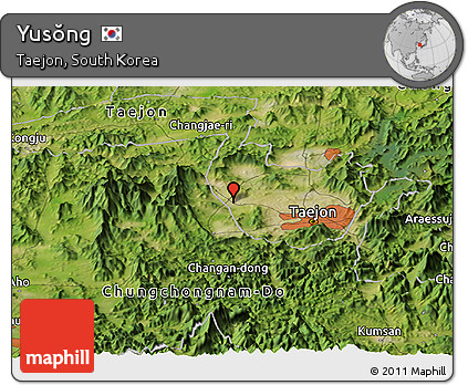Satellite Panoramic Map of Yusŏng