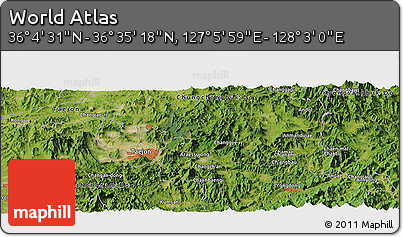 Satellite Panoramic Map of the Area around 36° 19' 55" N, 127° 34' 30" E
