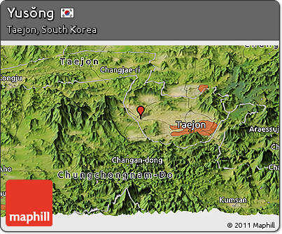 Satellite Panoramic Map of Yusŏng