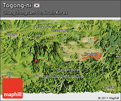 Satellite Panoramic Map of Togong-ni