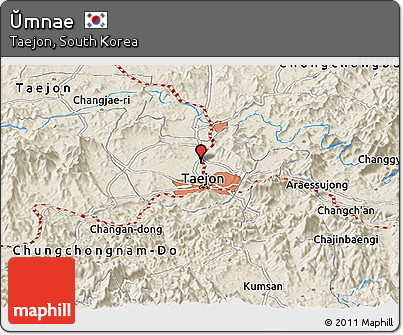 Shaded Relief Panoramic Map of Ŭmnae