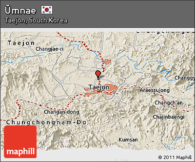Shaded Relief Panoramic Map of Ŭmnae
