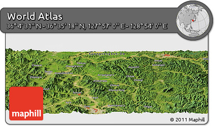Satellite Panoramic Map of the Area around 36° 19' 55" N, 128° 25' 30" E