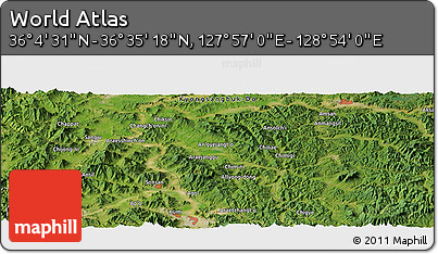 Satellite Panoramic Map of the Area around 36° 19' 55" N, 128° 25' 30" E