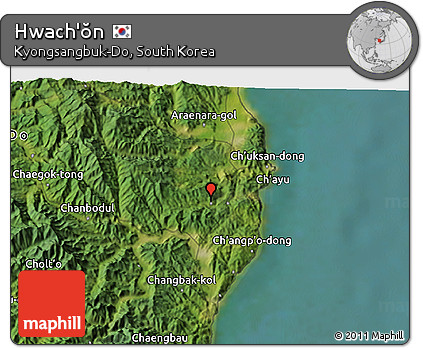 Satellite 3D Map of Hwach'ŏn