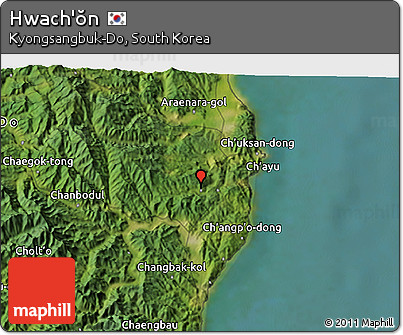 Satellite 3D Map of Hwach'ŏn