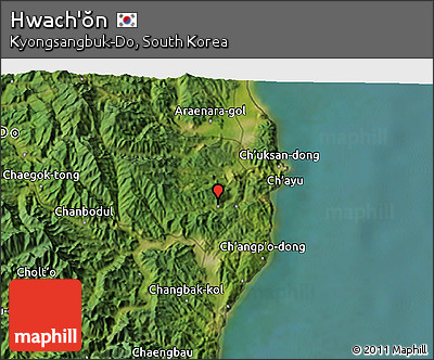 Satellite 3D Map of Hwach'ŏn