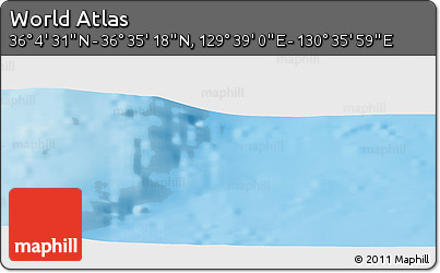 Physical Panoramic Map of the Area around 36° 19' 55" N, 130° 7' 30" E