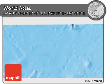 Physical 3D Map of the Area around 36° 19' 55" N, 131° 49' 29" E