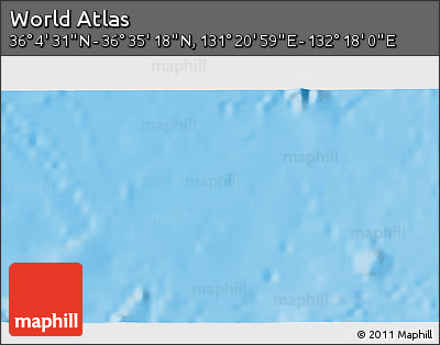 Physical 3D Map of the Area around 36° 19' 55" N, 131° 49' 29" E