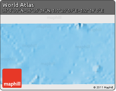 Physical 3D Map of the Area around 36° 19' 55" N, 131° 49' 29" E