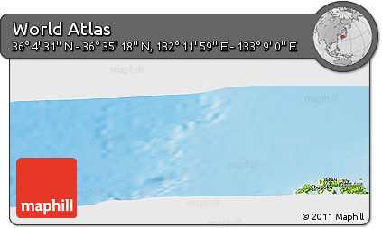 Physical Panoramic Map of the Area around 36° 19' 55" N, 132° 40' 30" E
